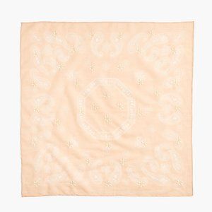 NWT Madewell Bandana Embroidered 100 percent organic cotton Pale peachy Pink!